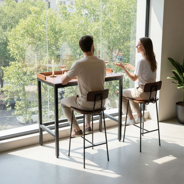 Bàn bar lắp ráp 120x60cm gỗ cao su BB044 Bàn bar lắp ráp 120x60cm gỗ cao su BB044