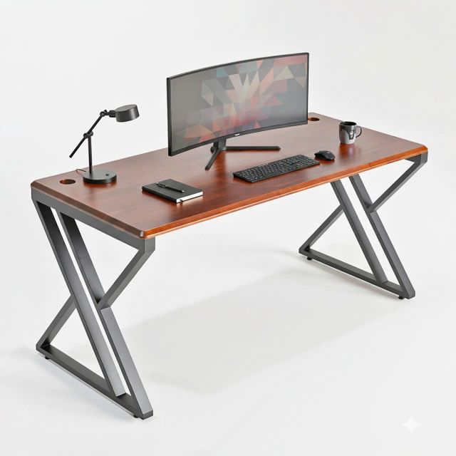 Bàn làm việc 160x70cm gỗ tràm chân chữ X GD68109 Bàn làm việc 160x70cm gỗ tràm chân chữ X GD68109