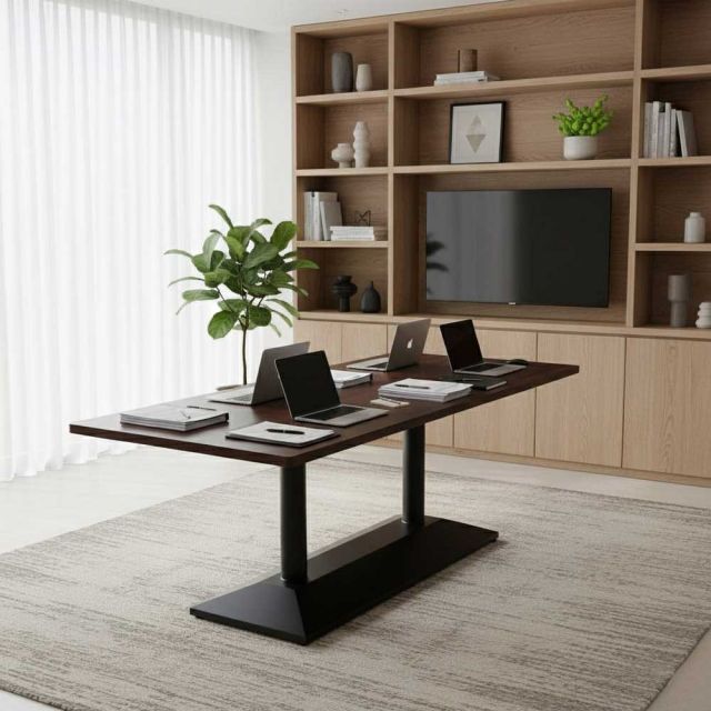 Bàn họp chữ nhật 180x70cm gỗ tràm BH68013