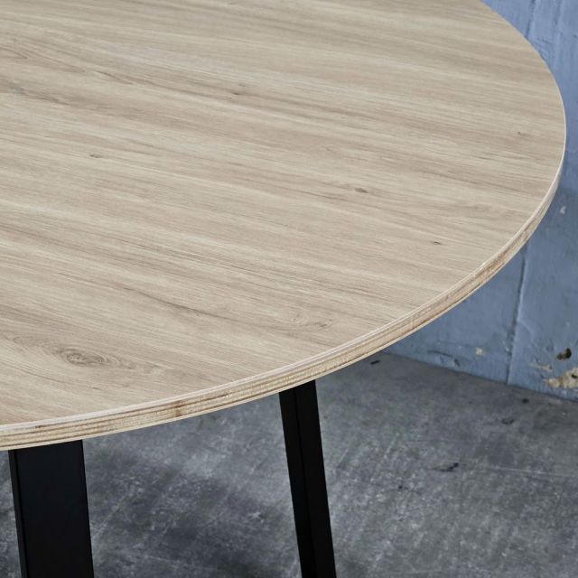 Bàn họp tròn 1m gỗ Plywood phủ melamin chân sắt BH68006