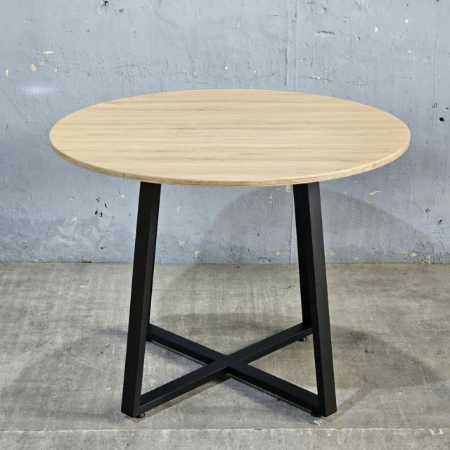 Bàn họp tròn 1m gỗ Plywood phủ melamin chân sắt BH68006