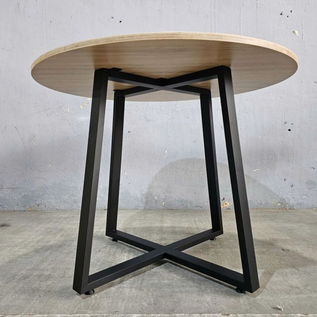 Bàn họp tròn 1m gỗ Plywood phủ melamin chân sắt BH68006