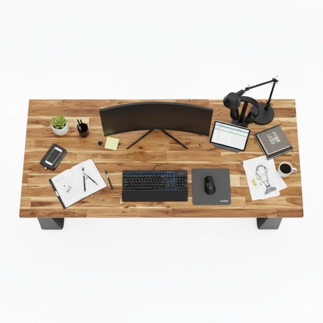 Bàn giám đốc 180x80cm mặt gỗ tràm chân sắt BGD68080