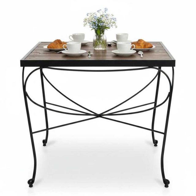 Bàn ngoài trời vuông 90x90cm gỗ nhựa vân nổi 3D BNT014