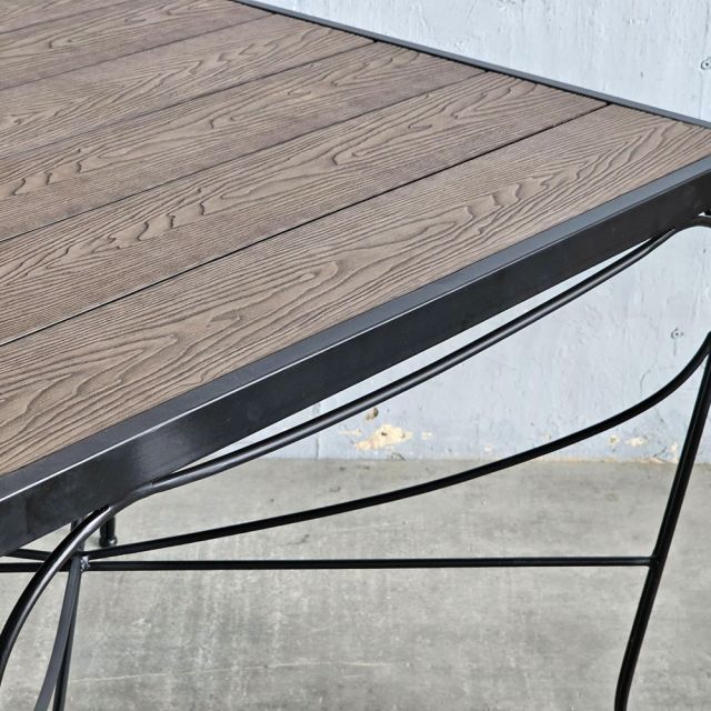 Bàn ngoài trời vuông 90x90cm gỗ nhựa vân nổi 3D BNT014