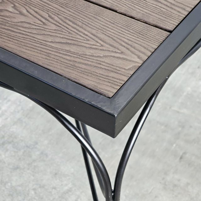 Bàn ngoài trời vuông 90x90cm gỗ nhựa vân nổi 3D BNT014