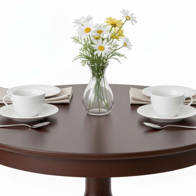 Bàn cafe tròn chân gỗ tiện Rustic CFD68215