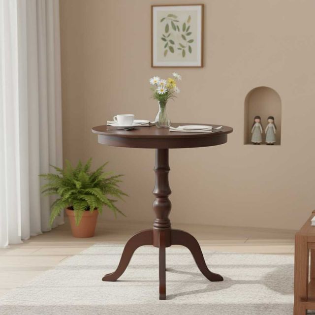 Bàn cafe tròn chân gỗ tiện Rustic CFD68215