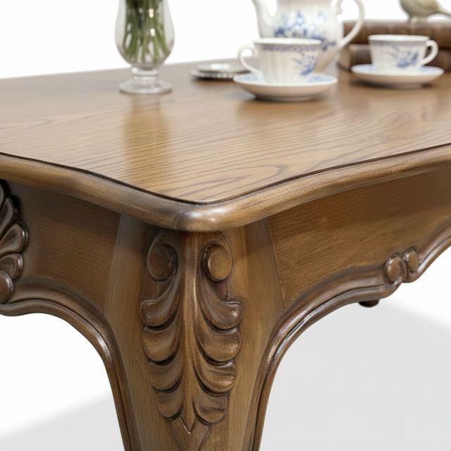 Bàn sofa Louis chữ nhật 101x54x52cm gỗ cao su TT68271