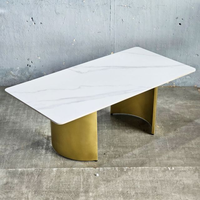 Bàn sofa chữ nhật 120x60x45cm mặt đá chân sắt TT68299