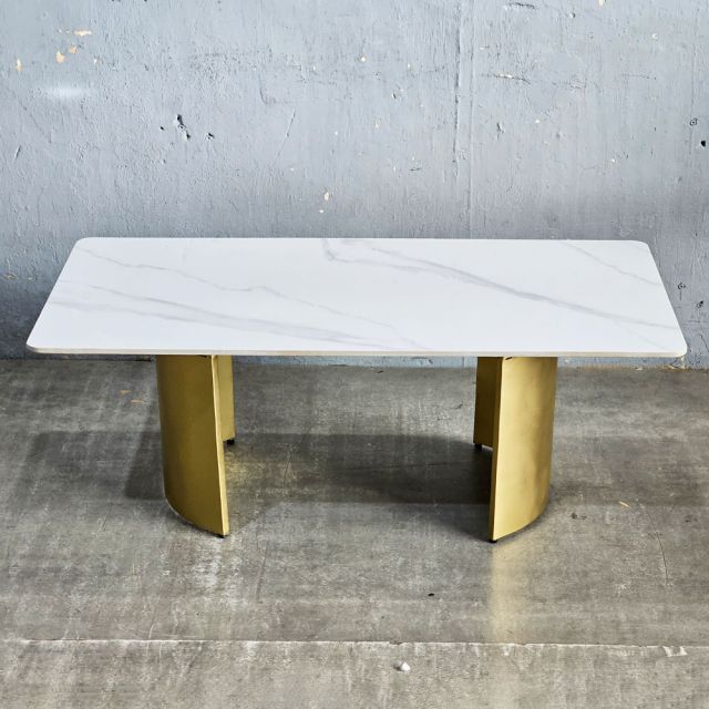 Bàn sofa chữ nhật 120x60x45cm mặt đá chân sắt TT68299