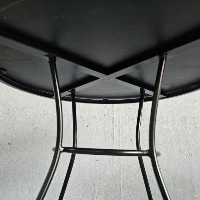 Bàn cafe tròn đen 60x60x75m gỗ cao su CFD68284