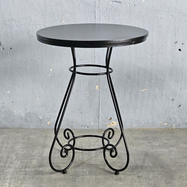 Bàn cafe tròn đen 60x60x75m gỗ cao su CFD68284