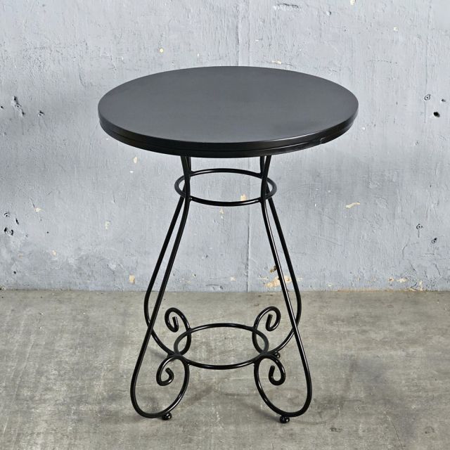 Bàn cafe tròn đen 60x60x75m gỗ cao su CFD68284