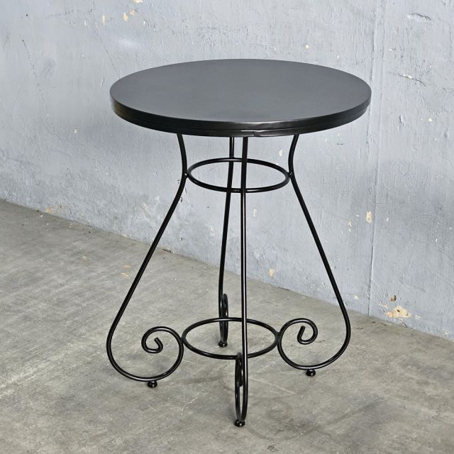 Bàn cafe tròn đen 60x60x75m gỗ cao su CFD68284