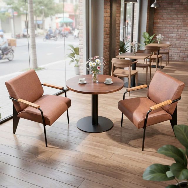 Combo bàn sofa tròn và 2 ghế sofa Napa sắt CBSF68068 Combo bàn sofa tròn và 2 ghế sofa Napa sắt CBSF68068