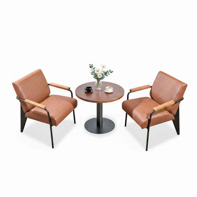 Combo bàn sofa tròn và 2 ghế sofa Napa sắt CBSF68068 Combo bàn sofa tròn và 2 ghế sofa Napa sắt CBSF68068