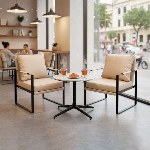 Combo bàn sofa tròn và 2 ghế sofa khung sắt CBSF68066 Combo bàn sofa tròn và 2 ghế sofa khung sắt CBSF68066