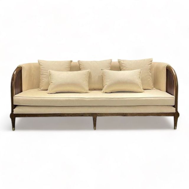 Ghế sofa băng khung gỗ INDOCHI 200x72x79cm vải họa tiết SFB68075