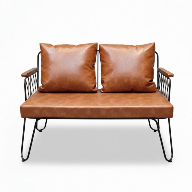 Ghế sofa băng 2 chỗ ngồi nệm simili khung sắt SFB68062