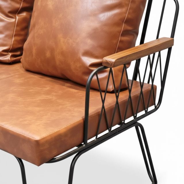 Ghế sofa băng 2 chỗ ngồi nệm simili khung sắt SFB68062