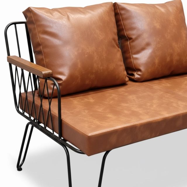 Ghế sofa băng 2 chỗ ngồi nệm simili khung sắt SFB68062