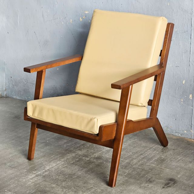 Ghế sofa đơn Land bọc da Si gỗ Ash GSD68120