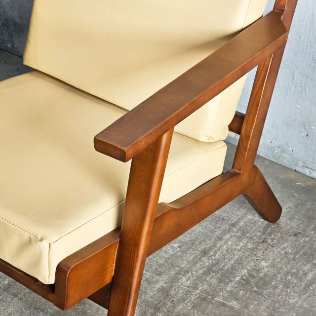 Ghế sofa đơn Land bọc da Si gỗ Ash GSD68120