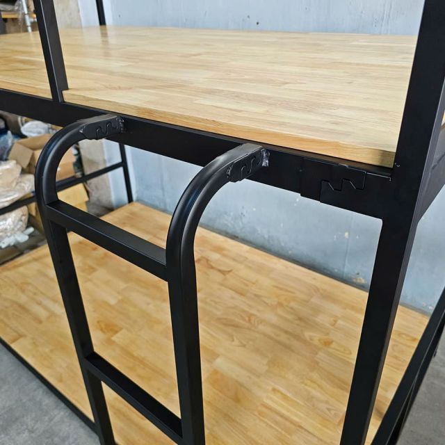 Giường tầng khung sắt lắp ráp mặt gỗ tự nhiên GT014