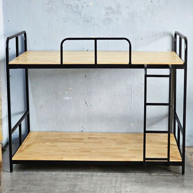 Giường tầng khung sắt lắp ráp mặt gỗ tự nhiên GT014