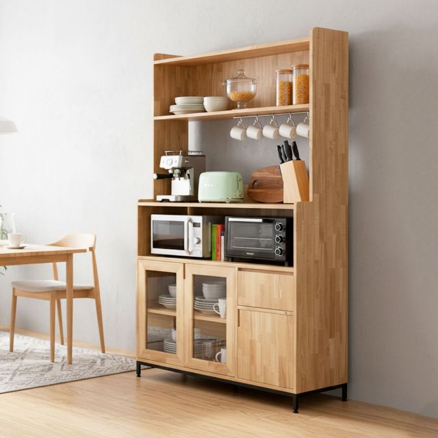 Tủ kệ nhà bếp 117x45x193cm gỗ cao su KB68076 Tủ kệ nhà bếp 117x45x193cm gỗ cao su KB68076