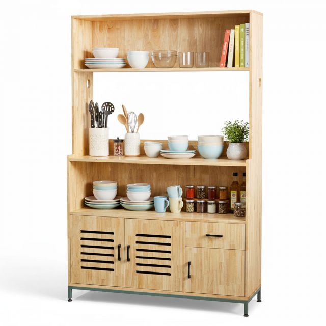 Kệ bếp đa năng 120x40x185cm gỗ cao su KB68071