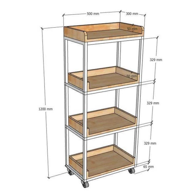 Kệ nhà bếp di động 50x30x120cm gỗ cao su KB68077 Kệ nhà bếp di động 50x30x120cm gỗ cao su KB68077