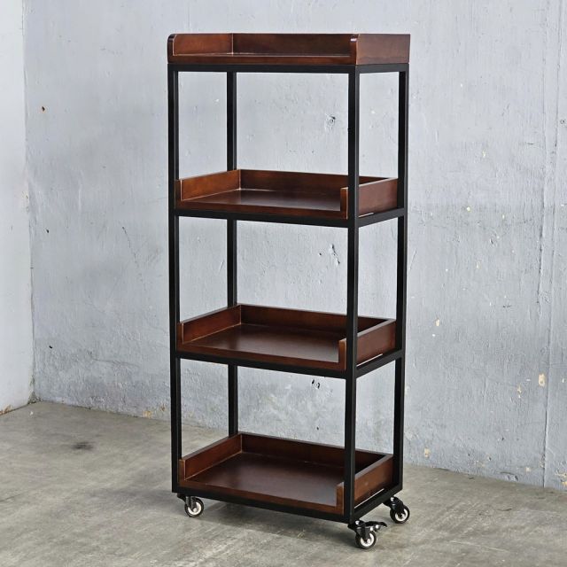 Kệ nhà bếp di động 50x30x120cm gỗ cao su KB68077