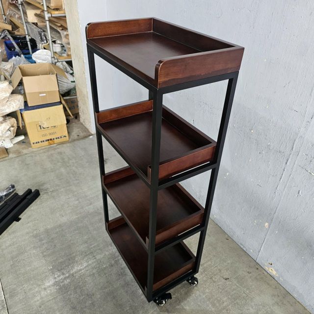 Kệ nhà bếp di động 50x30x120cm gỗ cao su KB68077