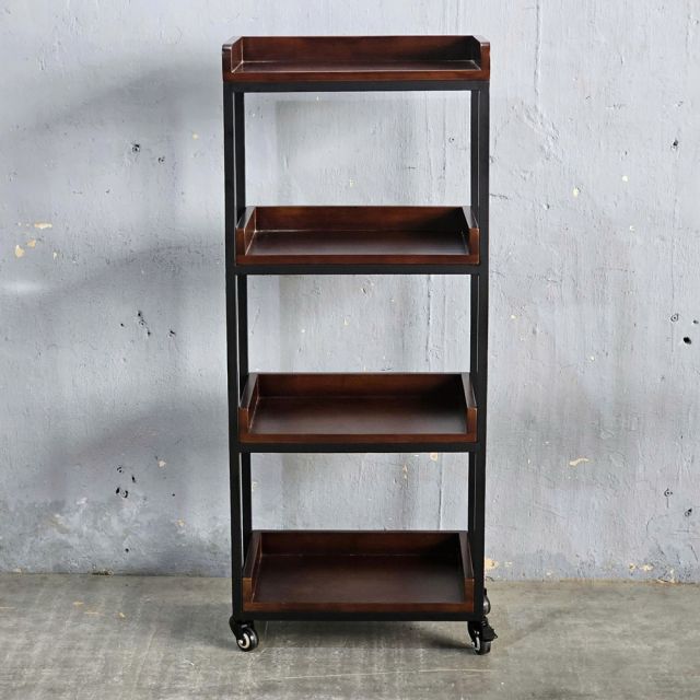 Kệ nhà bếp di động 50x30x120cm gỗ cao su KB68077