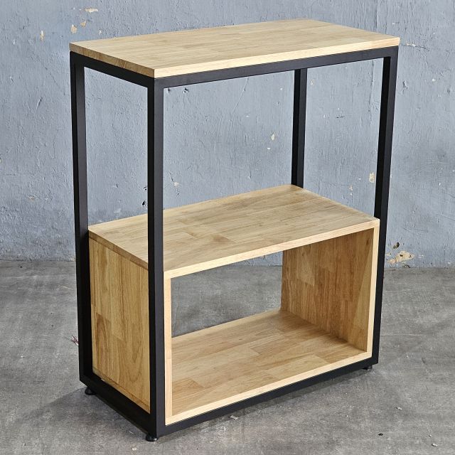 Kệ nhà bếp 68x35x82cm gỗ cao su khung sắt KB68047