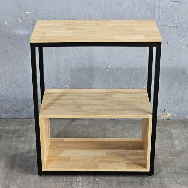 Kệ nhà bếp 68x35x82cm gỗ cao su khung sắt KB68047