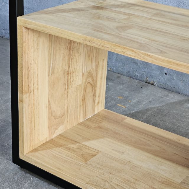 Kệ nhà bếp 68x35x82cm gỗ cao su khung sắt KB68047