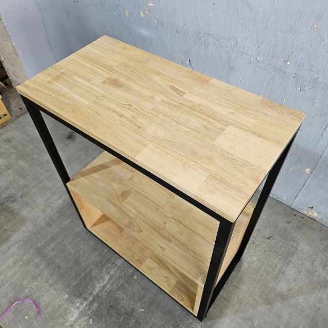 Kệ nhà bếp 68x35x82cm gỗ cao su khung sắt KB68047