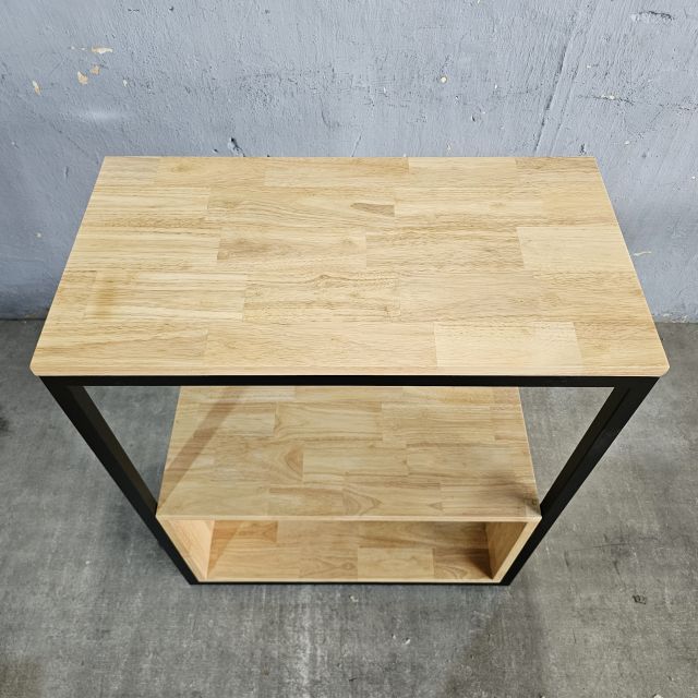 Kệ nhà bếp 68x35x82cm gỗ cao su khung sắt KB68047