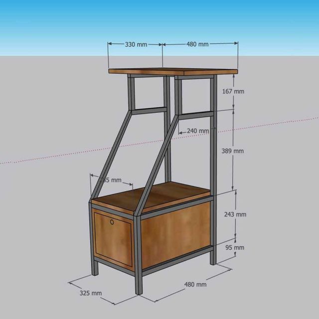 Kệ để máy tính có ngăn kéo 32.5x48x93cm gỗ cao su KCPU68028 Kệ để máy tính có ngăn kéo 32.5x48x93cm gỗ cao su KCPU68028