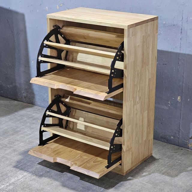 Tủ giày cửa lật 2 ngăn 50x30x80cm gỗ cao su KG68100
