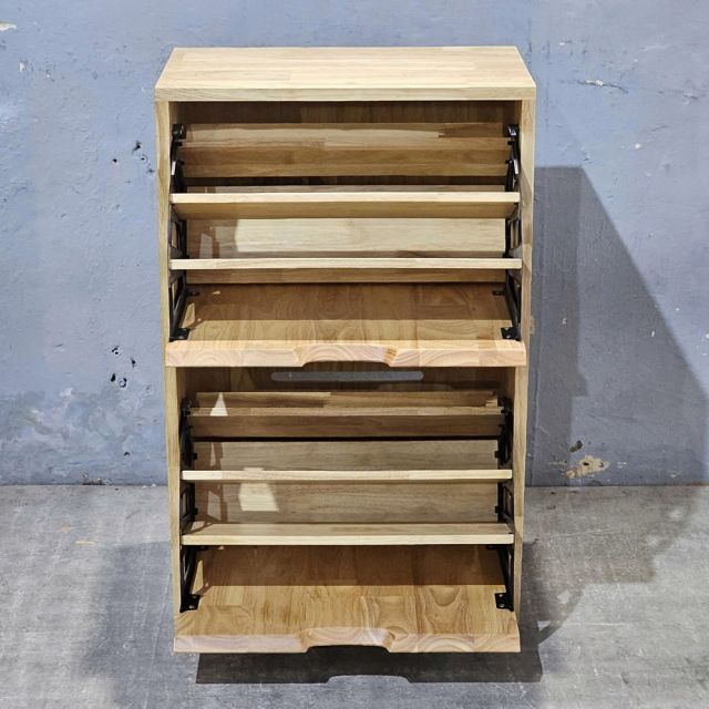 Tủ giày cửa lật 2 ngăn 50x30x80cm gỗ cao su KG68100