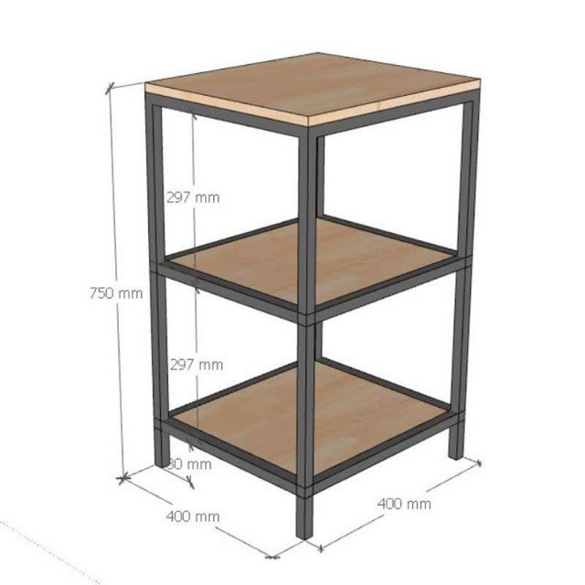 Kệ bếp 3 tầng 40x40x75cm gỗ cao su KB68078 Kệ bếp 3 tầng 40x40x75cm gỗ cao su KB68078