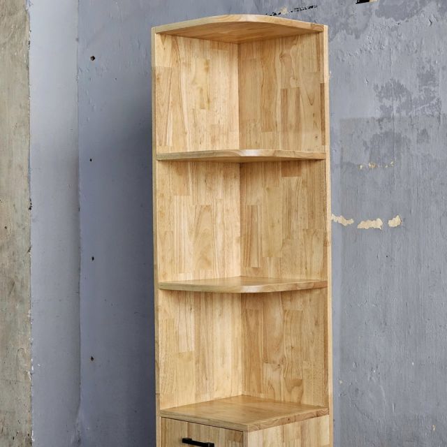 Kệ góc tường 35x35x205cm gỗ cao su KGT68052