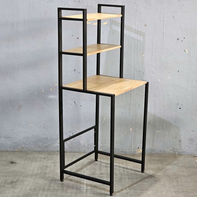 KMG68002- Kệ máy giặt 3 tầng gỗ Cao Su khung sắt