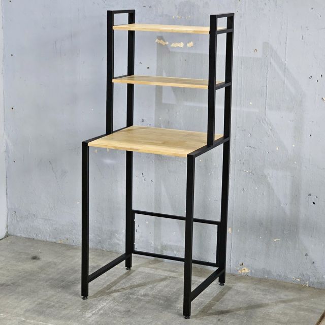 KMG68002- Kệ máy giặt 3 tầng gỗ Cao Su khung sắt