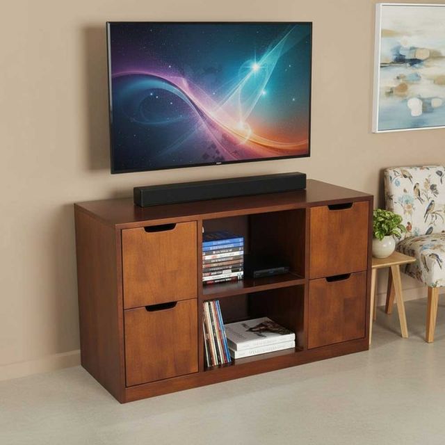 Kệ tivi 100x40x60cm gỗ cao su KTV68033