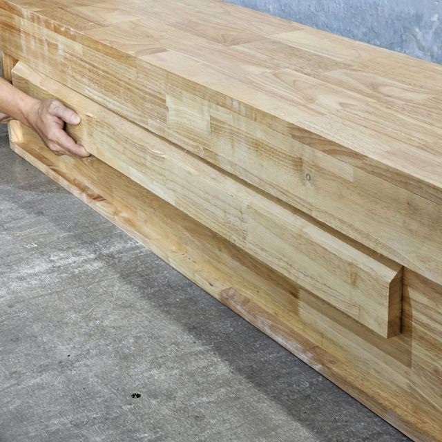 Kệ treo tường 140x30x30cm gỗ cao su KS68350